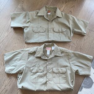 Big Ben, Red Cap Tan Utility Shirts Size Medium
